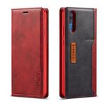 For Huawei P20 LC.IMEEKE LC-001 Series PU + TPU Color Matching Frosted Horizontal Flip Leather Case with Holder & Card Slot(Red)