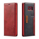 For Galaxy S8 LC.IMEEKE LC-001 Series PU + TPU Color Matching Frosted Horizontal Flip Leather Case with Holder & Card Slot(Red)