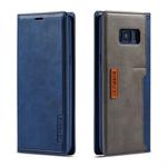 For Galaxy S8+ LC.IMEEKE LC-001 Series PU + TPU Color Matching Frosted Horizontal Flip Leather Case with Holder & Card Slot(Blue)