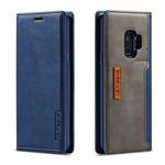 For Galaxy S9 LC.IMEEKE LC-001 Series PU + TPU Color Matching Frosted Horizontal Flip Leather Case with Holder & Card Slot(Blue)