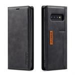 For Galaxy S10 LC.IMEEKE LC-001 Series PU + TPU Color Matching Frosted Horizontal Flip Leather Case with Holder & Card Slot(Black)