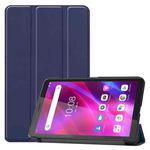 For Lenovo Tab M7 3rd Gen Custer Texture Horizontal Flip Leather Case with Three-folding Holder(Blue)