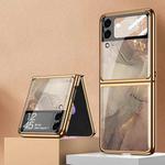 For Samsung Galaxy Z Flip3 5G GKK Electroplating Painted Glass Case(Champagne)