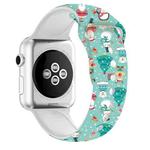 For Apple Watch Series 8&7 41mm / SE 2&6&SE&5&4 40mm / 3&2&1 38mm Christmas Printing Silicone Watch Band(Snow Christmas)