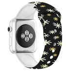 For Apple Watch Series 7 41mm / 6 & SE & 5 & 4 40mm / 3 & 2 & 1 38mm Christmas Printing Silicone Watch Band(Snowflakes On Black)