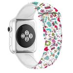 For Apple Watch Series 7 41mm / 6 & SE & 5 & 4 40mm / 3 & 2 & 1 38mm Christmas Printing Silicone Watch Band(Fun Christmas)