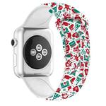 For Apple Watch Series 7 41mm / 6 & SE & 5 & 4 40mm / 3 & 2 & 1 38mm Christmas Printing Silicone Watch Band(Childlike Christmas 1)