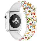 For Apple Watch Series 7 41mm / 6 & SE & 5 & 4 40mm / 3 & 2 & 1 38mm Christmas Printing Silicone Watch Band(Childlike Christmas 2)