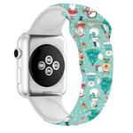 For Apple Watch Series 7 45mm / 6 & SE & 5 & 4 44mm / 3 & 2 & 1 42mm Christmas Printing Silicone Watch Band(Snow Christmas)