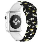 For Apple Watch Series 7 45mm / 6 & SE & 5 & 4 44mm / 3 & 2 & 1 42mm Christmas Printing Silicone Watch Band(Snowflakes On Black)