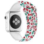 For Apple Watch Ultra 49mm / Series 8&7 45mm / SE 2&6&SE&5&4 44mm / 3&2&1 42mm Christmas Printing Silicone Watch Band(Childlike Christmas 1)