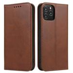 For iPhone 13 Pro Calf Texture Magnetic Horizontal Flip Leather Case with Holder & Card Slots & Wallet (Brown)