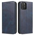 For iPhone 13 Pro Calf Texture Magnetic Horizontal Flip Leather Case with Holder & Card Slots & Wallet (Blue)