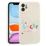 For iPhone 11 Lucky Letters TPU Soft Shockproof Case (Creamy-white)