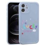 For iPhone 12 Lucky Letters TPU Soft Shockproof Case(Blue)