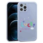 For iPhone 12 Pro Max Lucky Letters TPU Soft Shockproof Case(Blue)