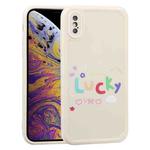 Lucky Letters TPU Soft Shockproof Case For iPhone XS Max(Creamy-white)