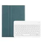 Y0N5 TPU Tablet Case Lambskin Texture Round Keycap Bluetooth Keyboard Leather Tablet Case with Holder For Xiaomi Pad 5 / 5 Pro(Dark Green)