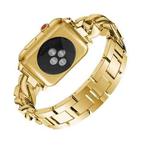 For Apple Watch Series 9&8&7 41mm / SE 3&SE 2&6&SE&5&4 40mm / 3&2&1 38mm Single Row Denim Diamond Alloy Watch Band(Gold)