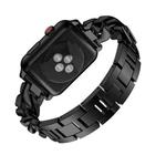 For Apple Watch Series 8&7 45mm / SE 2&6&SE&5&4 44mm / 3&2&1 42mm Single Row Denim Diamond Alloy Watch Band(Black)