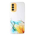 Hollow Marble Pattern TPU Precise Hole Protective Case For OnePlus Nord N200 5G(Yellow)