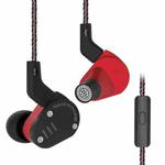 KZ ZSA Ring Iron Hybrid Drive Sport In-ear Wired Earphone, Mic Version(Black Red)