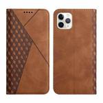 For iPhone 11 Pro Diamond Pattern Splicing Skin Feel Magnetic Horizontal Flip Leather Case with Card Slots & Holder & Wallet (Brown)