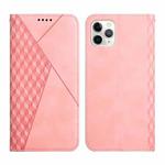 For iPhone 11 Pro Diamond Pattern Splicing Skin Feel Magnetic Horizontal Flip Leather Case with Card Slots & Holder & Wallet (Rose Gold)
