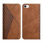 For iPhone SE 2022 / SE 2020 / 8 / 7 Diamond Pattern Splicing Skin Feel Magnetic Horizontal Flip Leather Case with Card Slots & Holder & Wallet / 6(Brown)