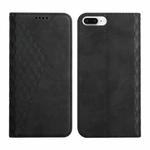 For iPhone 12 Pro Max Diamond Pattern Splicing Skin Feel Magnetic Horizontal Flip Leather Case with Card Slots & Holder & Wallet For iPhone 7 Plus / 8 Plus(Black)