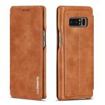 For Galaxy Note 8 Hon Ancient Series Leather Case with Card Slots & Holder & Wallet(Brown)