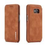 For Galaxy S7 Hon Ancient Series Leather Case with Card Slots & Holder & Wallet(Brown)