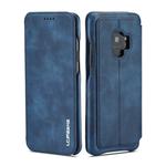 ForGalaxy S9 Hon Ancient Series Leather Case with Card Slots & Holder & Wallet(Blue)
