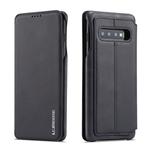 For Galaxy S10 Hon Ancient Series Leather Case with Card Slots & Holder & Wallet(Black)