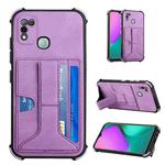 For Infinix Hot 10 Play /  Smart 5 India Dream PU + TPU Four-corner Shockproof Back Cover Case with Card Slots & Holder(Purple)
