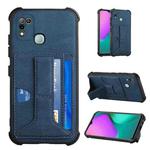 For Infinix Hot 10 Play /  Smart 5 India Dream PU + TPU Four-corner Shockproof Back Cover Case with Card Slots & Holder(Blue)