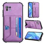 For Xiaomi Mi 11 Lite Dream PU + TPU Four-corner Shockproof Back Cover Case with Card Slots & Holder(Purple)