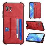 For Xiaomi Mi 11 Lite Dream PU + TPU Four-corner Shockproof Back Cover Case with Card Slots & Holder(Red)