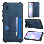 For Xiaomi Redmi 9A / Redmi 9i Dream PU + TPU Four-corner Shockproof Back Cover Case with Card Slots & Holder(Blue)