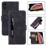 For iPhone X / XS Reverse Buckle Horizontal Flip PU Leather Case with Holder & Card Slot & Wallet(Black)