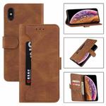 For iPhone X / XS Reverse Buckle Horizontal Flip PU Leather Case with Holder & Card Slot & Wallet(Brown)