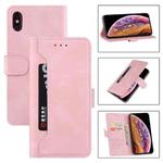 For iPhone X / XS Reverse Buckle Horizontal Flip PU Leather Case with Holder & Card Slot & Wallet(Rose Gold)