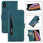 For iPhone X / XS Reverse Buckle Horizontal Flip PU Leather Case with Holder & Card Slot & Wallet(Lake Blue)