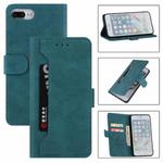 Reverse Buckle Horizontal Flip PU Leather Case with Holder & Card Slot & Wallet For iPhone 8 Plus / 7 Plus(Lake Blue)