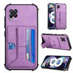 For OPPO Realme 8 Dream PU + TPU Four-corner Shockproof Back Cover Case with Card Slots & Holder(Purple)