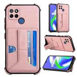 For OPPO Realme C12 / C25 / Narzo 20 / Narzo 30A Dream PU + TPU Four-corner Shockproof Back Cover Case with Card Slots & Holder(Rose Gold)