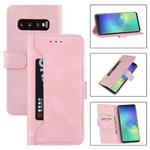 For Samsung Galaxy S10 Reverse Buckle Horizontal Flip PU Leather Case with Holder & Card Slot & Wallet(Rose Gold)