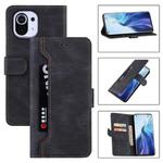 For Xiaomi Mi 11 Lite Reverse Buckle Horizontal Flip PU Leather Case with Holder & Card Slot & Wallet(Black)