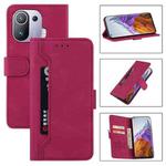 For Xiaomi Mi 11 Pro Reverse Buckle Horizontal Flip PU Leather Case with Holder & Card Slot & Wallet(Wine Red)