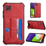 For Samsung Galaxy A22 4G Dream PU + TPU Four-corner Shockproof Back Cover Case with Card Slots & Holder(Red)